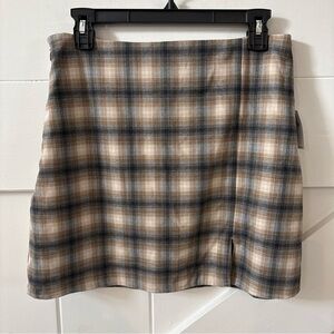 Old Navy Women’s Heritage Mini Shadow Plaid Skirt Size Medium Lined Zip Slit